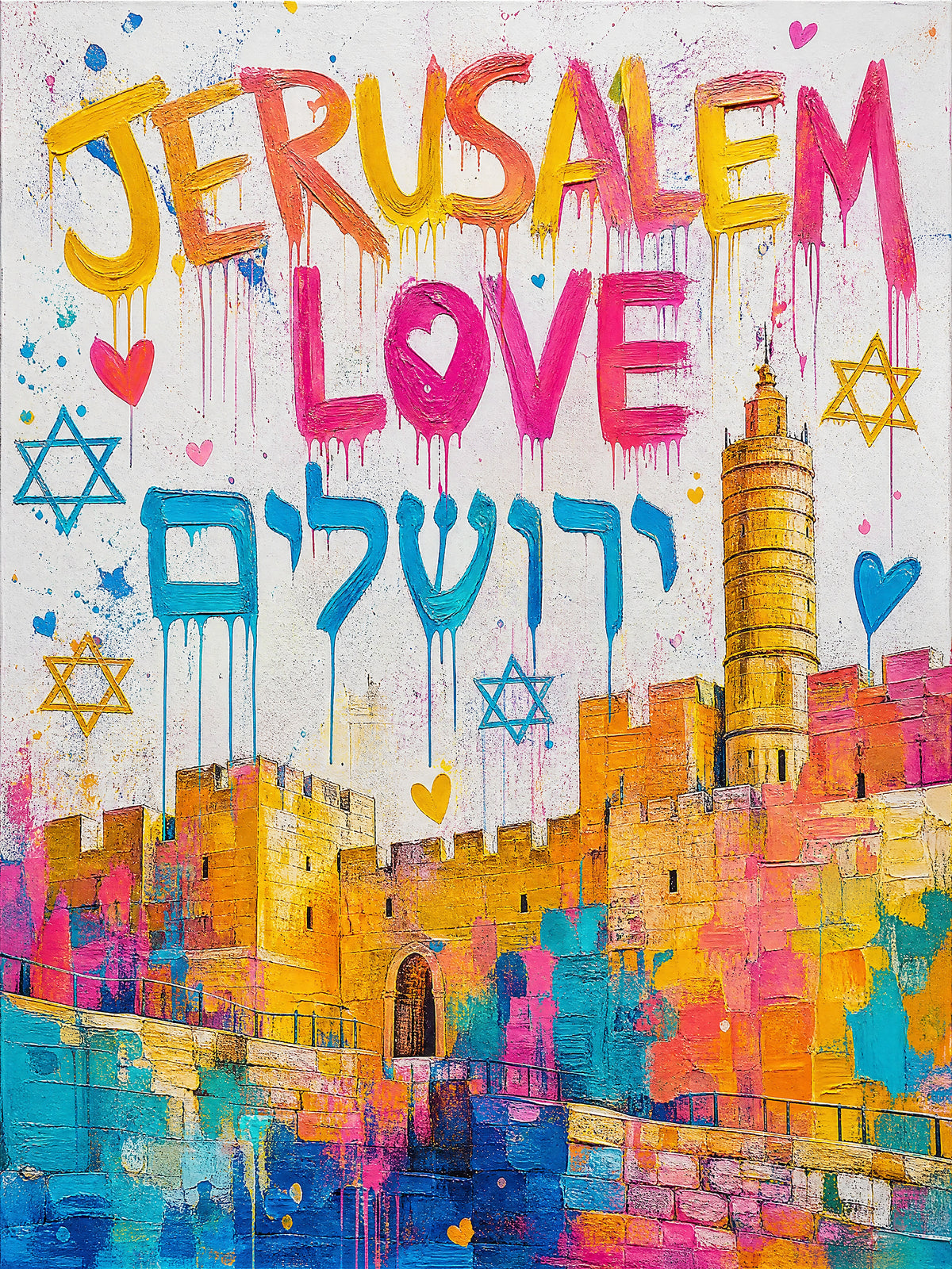 Jerusalem Love | Judaica Pop Art
